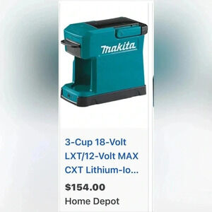 Makita 3-Cup 18-Volt LXT/12-Volt MAX CXT Lithium-Ion Teal Cordless Coffee Maker